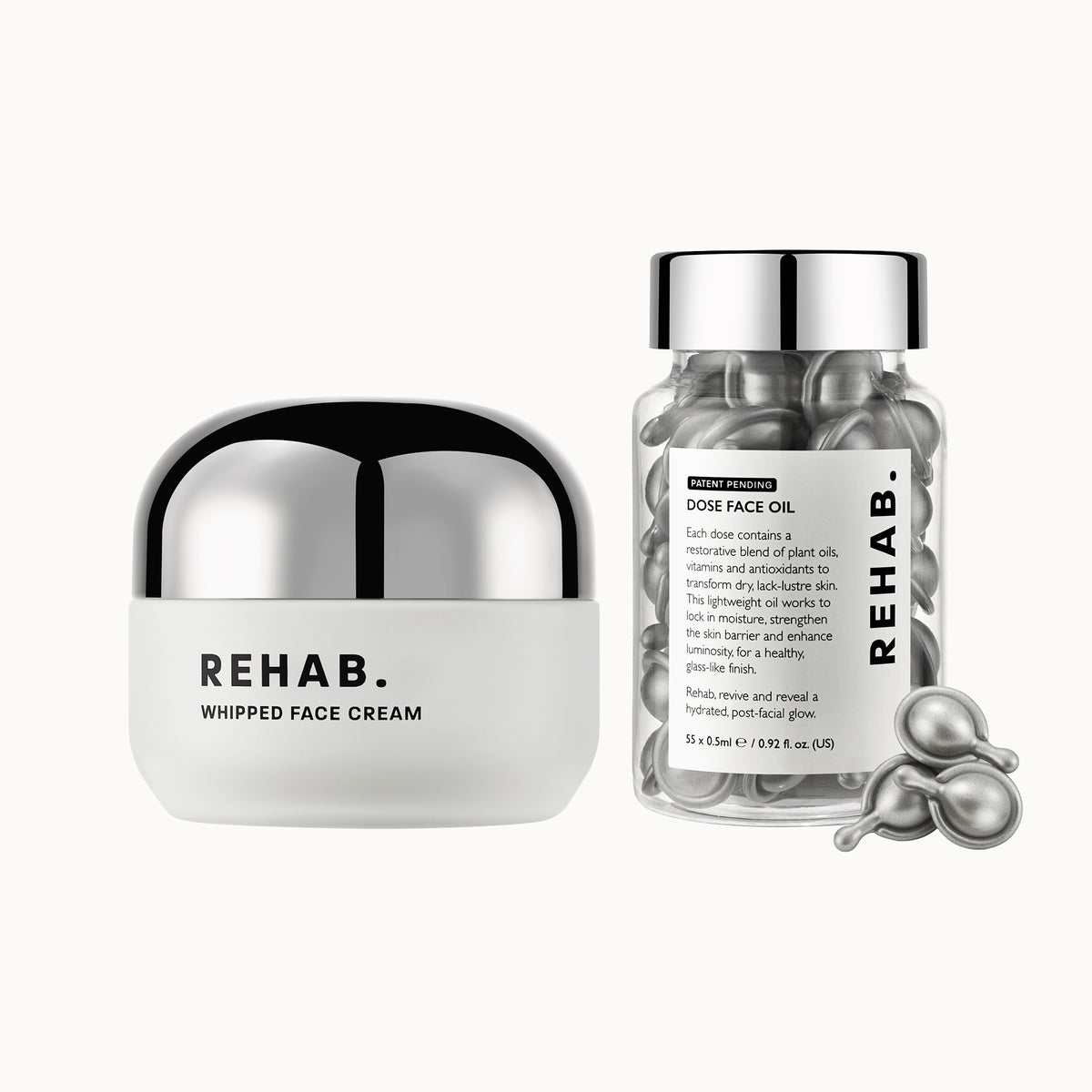 REHAB. Whipped Face Cream & Dose Face Oil Duo – rehabyourhair